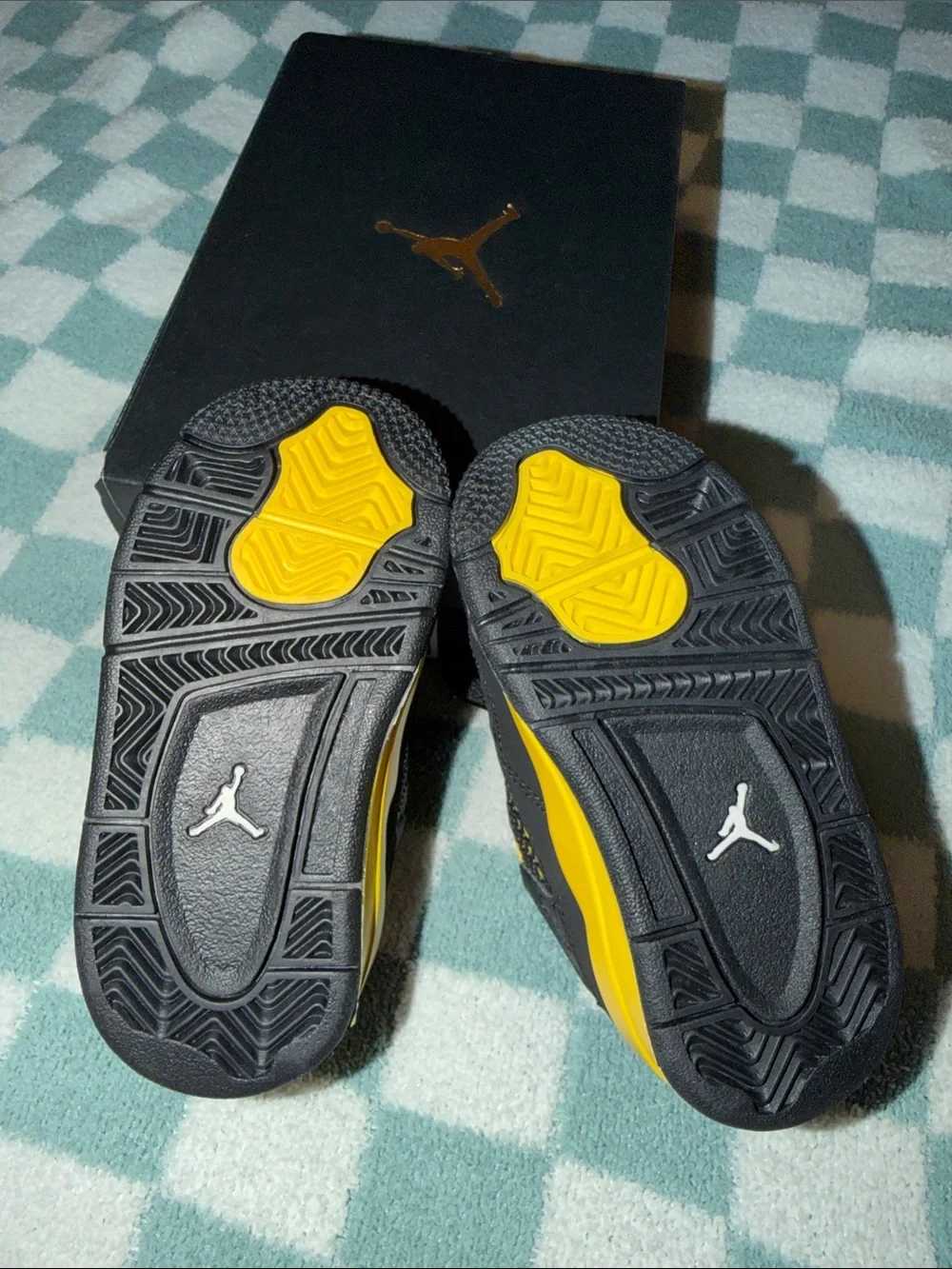Brand New in Box Nike Jordan Toddler Black and Yellow Sneakers Size 6c